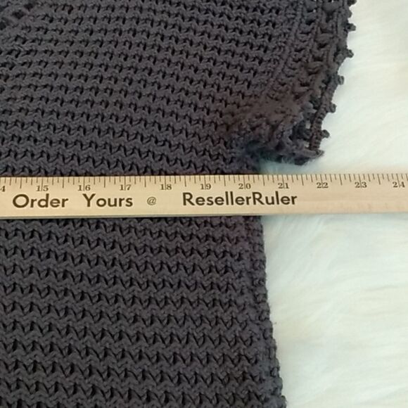 Pure Handknit | Chunky Knit Crochet Short Sleeve Blouse - Picture 6 of 7